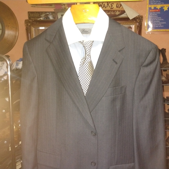Hart Schnaffner &Marx Gray Pinstripe 2Btn/1Vents Suit Size 44R 38W/32Inseam - Picture 3 of 10
